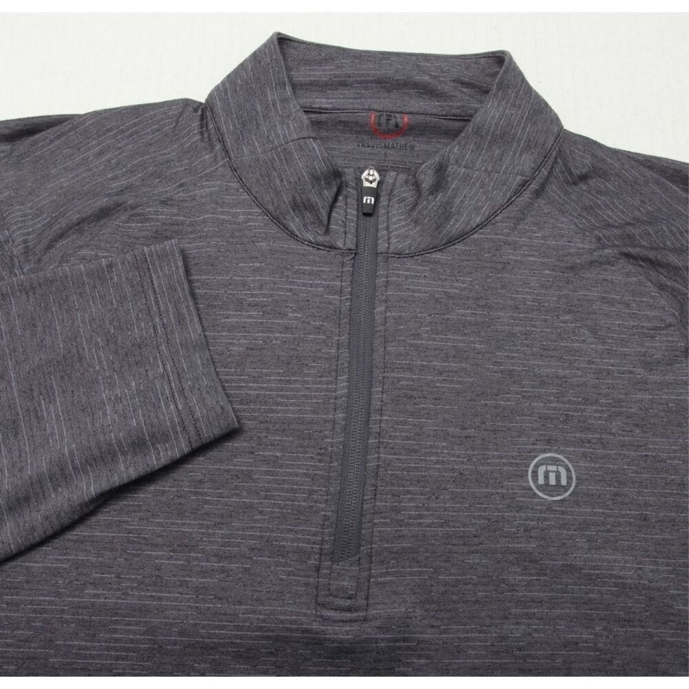 Travis Mathew NWT size Small 1/4 zip pullover charcoal gray Fresh Energy